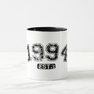 Vintage Retro 1994 Grunge Opgericht Grafisch ontwe Mok