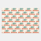 Vintage Retro 50 And Fabulous Birthday Inpakpapier Vel (Voorkant)