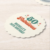 Vintage Retro 50 And Fabulous Birthday Kartonnen Onderzetters (Gekanteld)