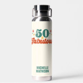 Vintage Retro 50 And Fabulous Birthday Waterfles (Achterkant)