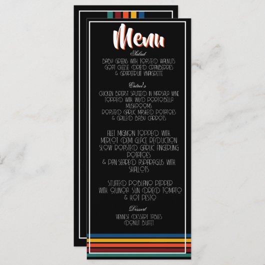 Vintage Retro 50th Striped Fifty Birthday 1976 Programmakaart (Voorkant / Achterkant)