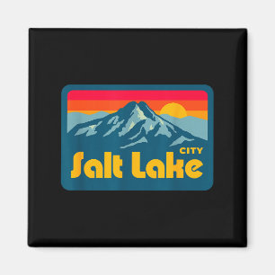 Vintage retro 70s 80s Salt Lake City Utah berg Magneet