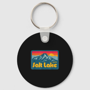 Vintage Retro 70s 80s Salt Lake City Utah Berg Sleutelhanger