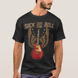 Vintage Retro 80S Rock And Roll Gitar Rockmuziek T-shirt