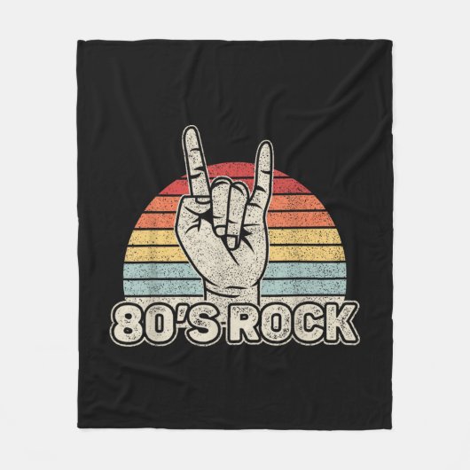 Vintage Retro 80's Rockband Fleece Deken (Voorkant)