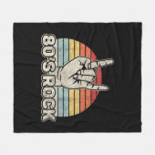 Vintage Retro 80's Rockband Fleece Deken (Voorkant (Horizontaal))