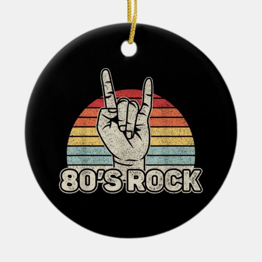 Vintage Retro 80's Rockband Keramisch Ornament (Voorkant)