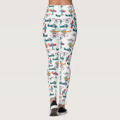 vintage retro airplane pattern leggings (Achterkant)