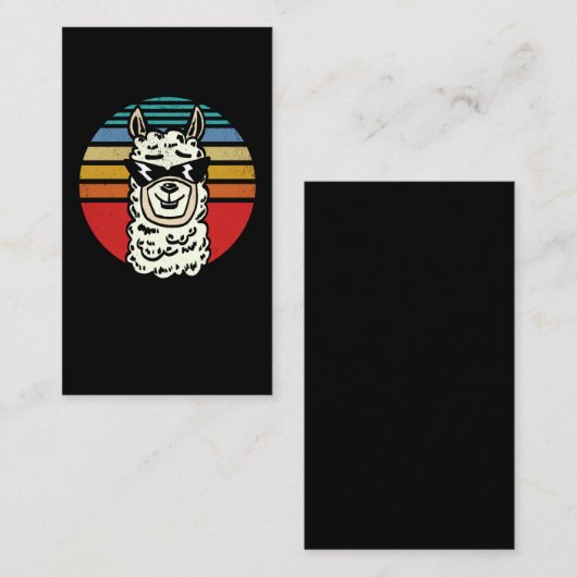 Vintage Retro Alpaca Llama Visitekaartje (Voorkant / Achterkant)
