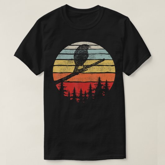 Vintage Retro American Robin Bird T-shirt (Design voorkant)