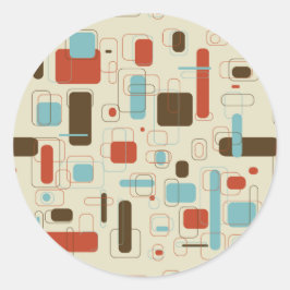 Vintage Retro Art Deco Patroon Ronde Sticker