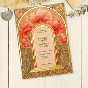 Vintage Retro Art Nouveau Botanische Tuin Frame Folie Uitnodiging