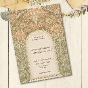 Vintage Retro Art Nouveau Botanische Tuin Frame Kaart