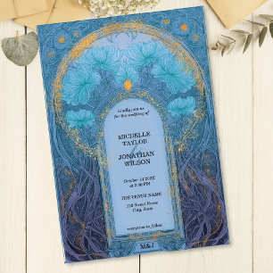 Vintage Retro Art Nouveau Botanische Tuin Frame Kaart