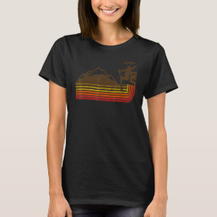 Vintage Retro Aspen 70er 80er Stijl Skiën Streep T-shirt