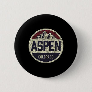 Vintage Retro Aspen Colorado Bergcirkel Skiën Ronde Button 5,7 Cm