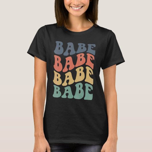 Vintage Retro Babe Bruids Bruidsfeest Match T-shirt (Voorkant)
