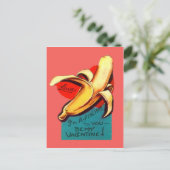 Vintage Retro Banana Valentine Card Feestdagenkaart (Staand voorkant)