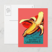 Vintage Retro Banana Valentine Card Feestdagenkaart (Voorkant / Achterkant)