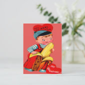 Vintage Retro Banana Valentine Card Feestdagenkaart (Staand voorkant)