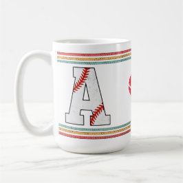 Vintage Retro Baseball Letter A Design Koffiemok