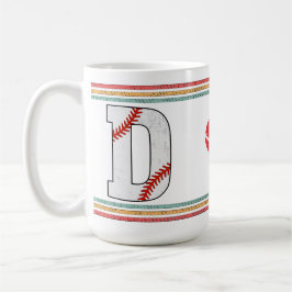 Vintage Retro Baseball Letter D Design Koffiemok