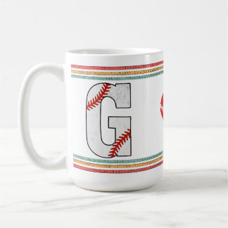 Vintage Retro Baseball Letter G Old School Koffiemok