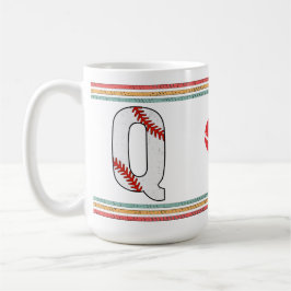 Vintage Retro Baseball Letter Q Athletic Koffiemok