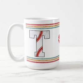 Vintage Retro Baseball Letter T Design Koffiemok
