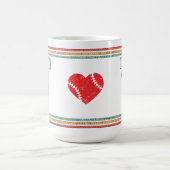 Vintage Retro Baseball Letter V Design Koffiemok (Center)