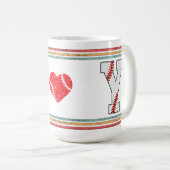 Vintage Retro Baseball Letter Y Classic Koffiemok (Voorkant rechts)