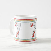 Vintage Retro Baseball Number 7 Athletic Koffiemok (Voorkant links)