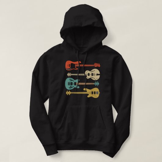 Vintage Retro Basgitaar Hoodie (Design voorkant)