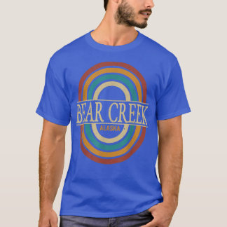 Vintage Retro Bear Creek Alaska AK Women Men Souve T-shirt