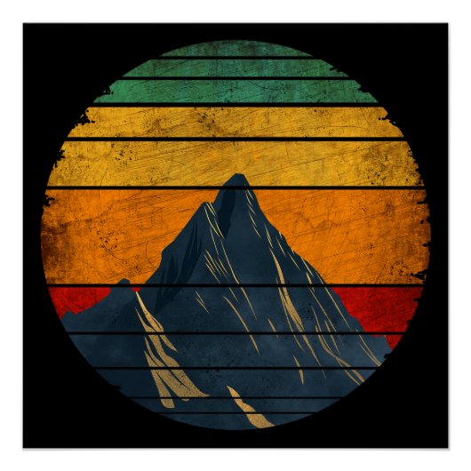 Vintage Retro Bergbeklimmen Wandelen Bergbeklimmer Perfect Poster (Voorkant)