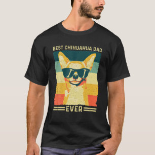 Vintage Retro Best Chihuahua Dad Ever Vaderdag T-shirt