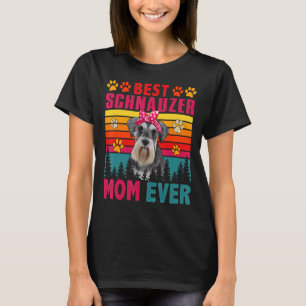 Vintage Retro Best Schnauzer Ma Ever Cute Dog Hea T-shirt