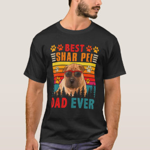 Vintage Retro Best Shar Pei Dad over Cute Dog Sung T-shirt