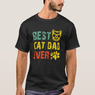 Vintage Retro Beste Kat Vader Ooit Kat Papa Vader T-shirt