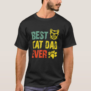 Vintage Retro Beste Kat Vader Ooit Kat Papa Vader T-shirt