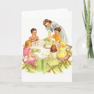 Vintage Retro Birthday Wenskaart Kaart