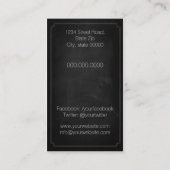 Vintage retro black chalkboard visitekaartje (Achterkant)