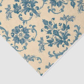 Vintage Retro Blauwe toile de jouy Tissuepapier (Detail)