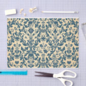 Vintage Retro Blauwe toile de jouy Tissuepapier (Craft)