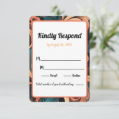 Vintage Retro Bloem RSVP Kaartje (Staand voorkant)