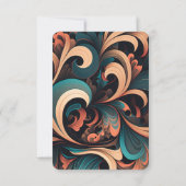 Vintage Retro Bloem RSVP Kaartje (Achterkant)