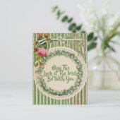 Vintage Retro Bloem St. Patrick's Day Briefkaart (Staand voorkant)