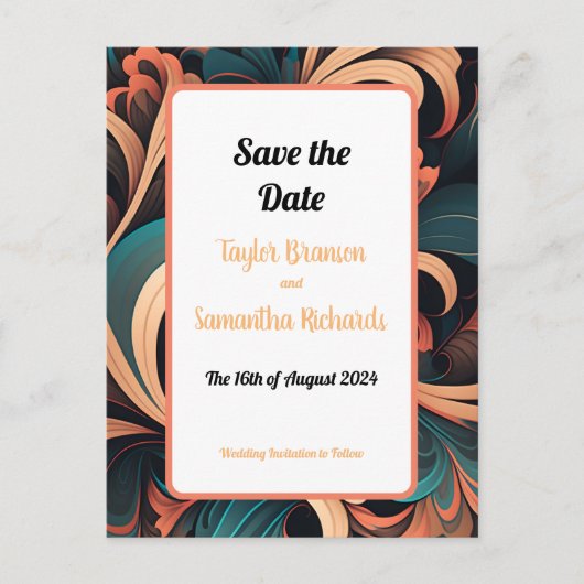 Vintage Retro Bloemen Briefkaart (Voorkant)