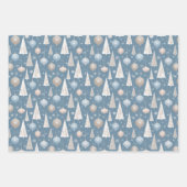 Vintage Retro Blue Christmas Inpakpapier Vel (Voorkant)