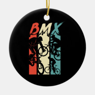 Vintage Retro BMX Bike Rider Freestyle Stunt Biker Keramisch Ornament
